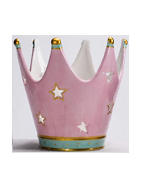 Iliadis Weihnachtliche Keramisch Figur Krone Rosa Höhe 14cm 2Stück