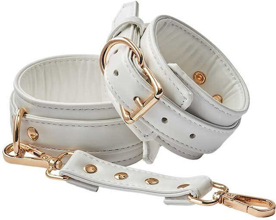 Dream Toys Blaze Elite Leather Handcuffs Cătușe White