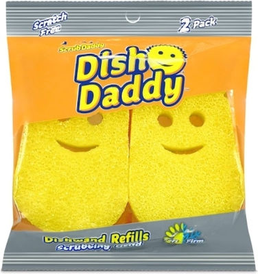 Scrub Daddy Dish Daddy Σετ Σφουγγάρια Πιάτων Κίτρινα 2τμχ