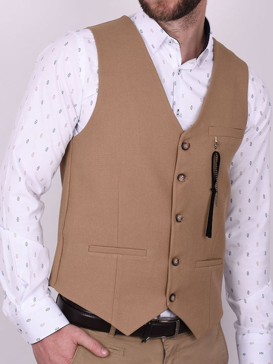 Zen & Zen suit vest beige Camel