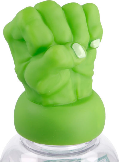Stor 3D Hulk Colaj Sticlă Pentru Copii Avengers Plastic Verde 560ml