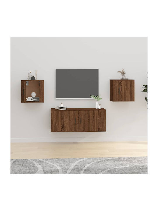 Wand-Kabinette Braune Eiche (2 Stück) 40x34,5x40cm