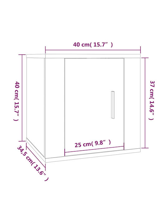 Wand-Kabinette Braune Eiche (2 Stück) 40x34,5x40cm
