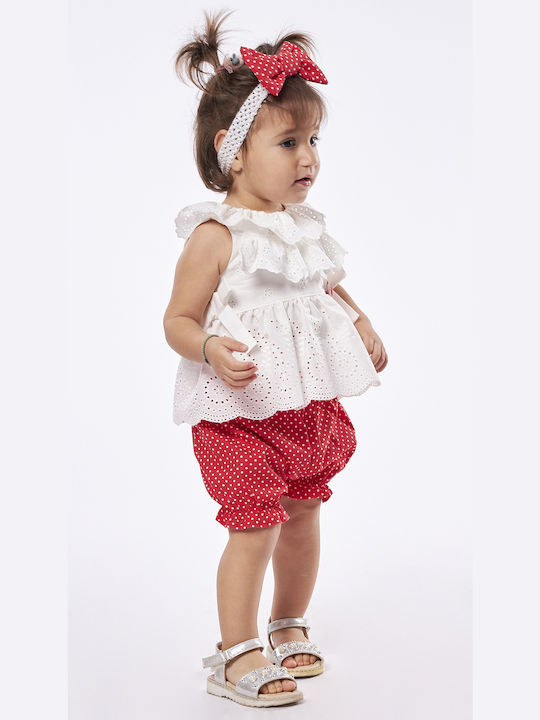 Εβίτα Kinder Set mit Shorts Sommer 3Stück Weiß