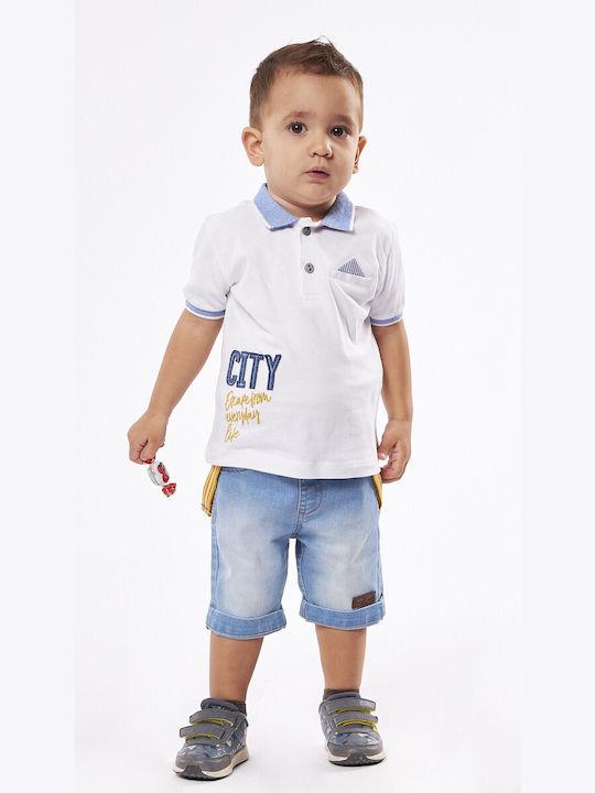 Hashtag Kids Set with Shorts Summer 2pcs White