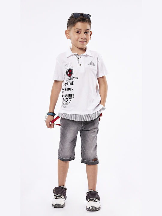 Hashtag Kids Set with Shorts Summer 2pcs White