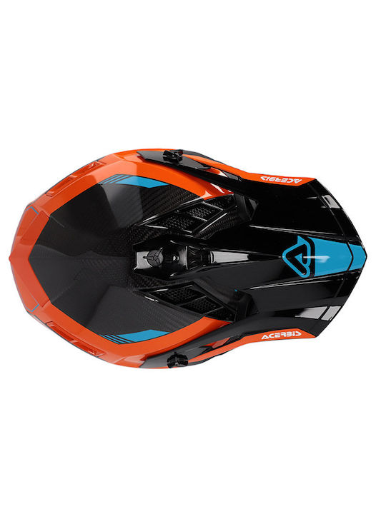 Acerbis Steel Carbon Black/Orange Motorcycle Helmet Motocross ECE 22.06 1000gr