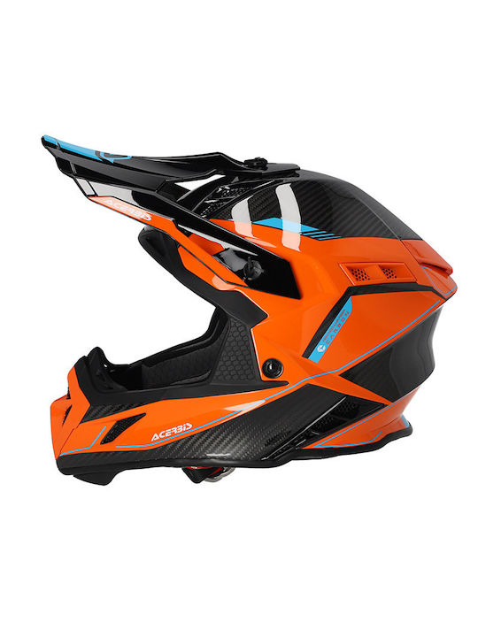 Acerbis Steel Carbon Black/Orange Κράνος Μηχανής Motocross ECE 22.06 1000gr