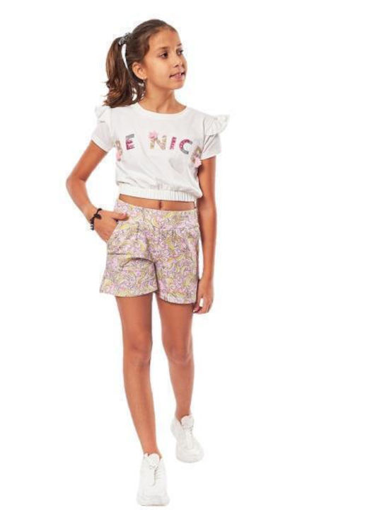 Εβίτα Kinder Set mit Shorts Sommer 2Stück Weiß