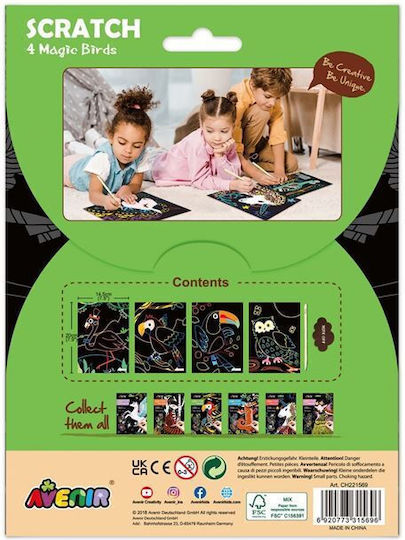 Avenir Malerei Scratch - Magic Birds für Kinder 3+ Jahre alt+ Jahre