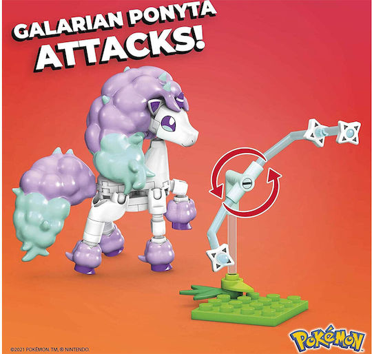 Mega Bloks Cuburi De Construit Power Pack Galarian Ponyta Pentru 6+ Ani 64 Bucăți