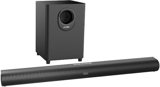 F&D HT-330 Саундбар 2.1 Bluetooth и HDMI 80W с Безжичен Субуфер и Дистанционно Черен
