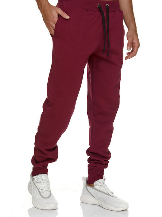 Bodymove Men's Sweatpants with Rubber Burgundy