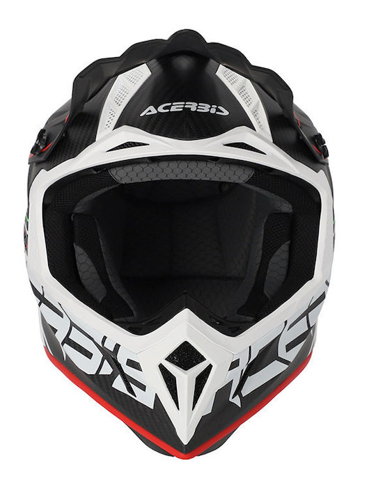 Acerbis Steel Carbon Matt Black/Light Blue Motorcycle Helmet Motocross ECE 22.06