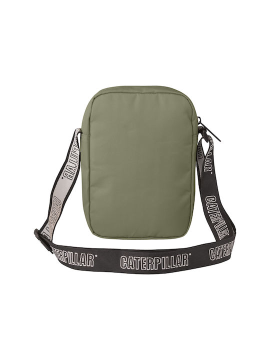 CAT Messenger Bag with Zipper, Internal Compartments & Adjustable Strap Khaki 15x10x21cm