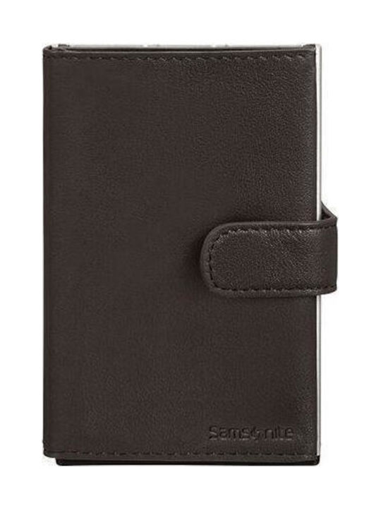 Alu Fit Leather Men's Wallet Cards with Slide Mechanism Black
