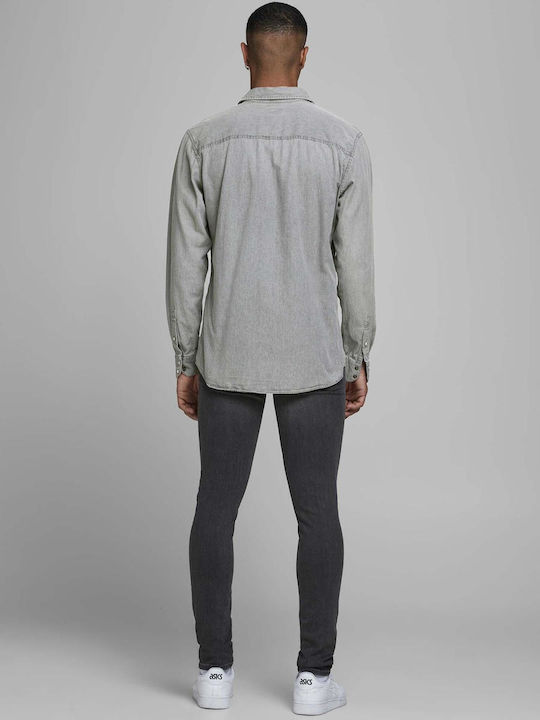 Jack & Jones Herrenhemd Langärmelig Jeans Gray