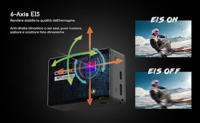 COOAU SPC05S Action Camera 4K Ultra HD Υποβρύχια με WiFi Μαύρη με Οθόνη 2"