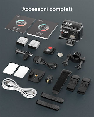 COOAU SPC05S Action Camera 4K Ultra HD Υποβρύχια με WiFi Μαύρη με Οθόνη 2"