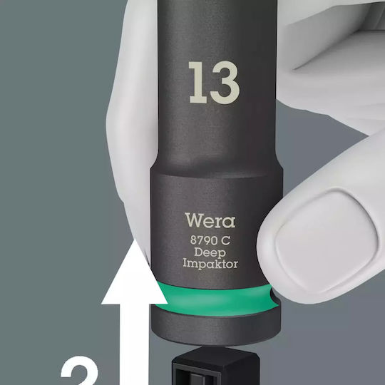 Wera Căpăcei Hexagonali cu Patrat de Prindere 1/2" Set 11buc