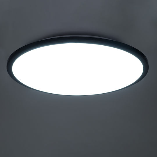 GloboStar Tuffin Deckenleuchte Montieren Badezimmer 48cm Schwarz mit Integrierter LED