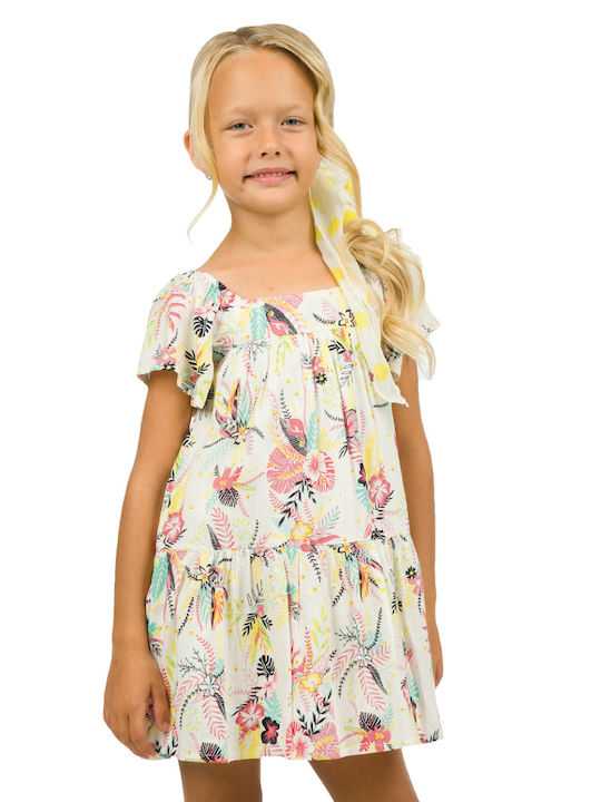 Energiers Kids Dress Floral Short Sleeve Multicolour