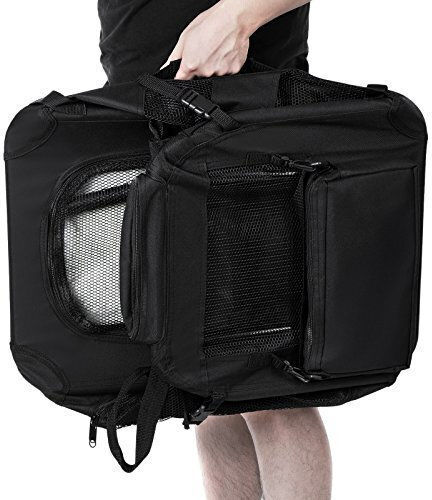 Songmics Dog Kennel Geantă de mână pentru transport câine Neagră M70xL52xA52cm.