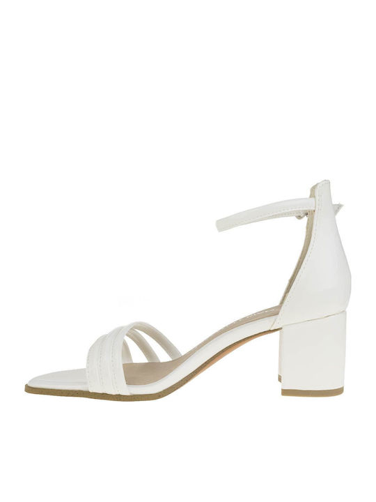 Sandals from Patent Leather Ivory Patent