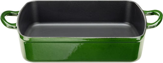 Navaris Cast Iron Casserole Baking Pan Dark Green 25.7x33.2cm