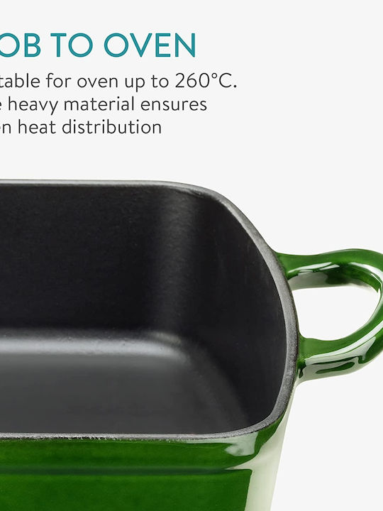 Navaris Casserole Ταψί Ορθογώνιο από Μαντέμι Dark Green 25.7x33.2cm
