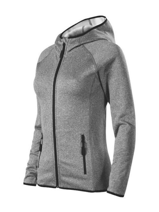 Direct Long Women's Sweatshirt Jacket Hooded Gray
