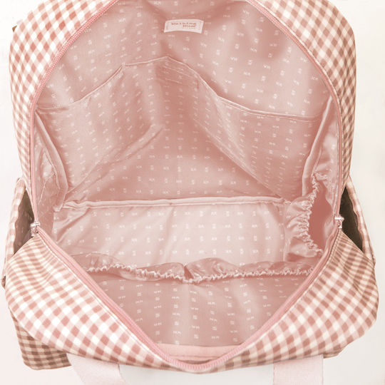 Walking Mum Diaper Bag I Love Vichy Pink 28x12x37cm.