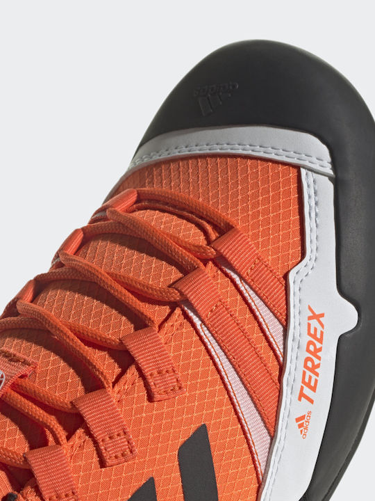 adidas adidas Terrex Swift Solo Approach Men's Hiking Shoes Impact Orange Core Black and Crystal White