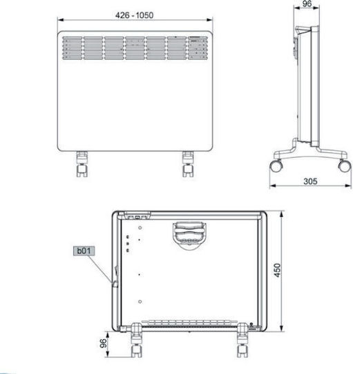 Stiebel Eltron CWM 2000 M-F SE09007E Convector Heater Floor 2000W 73.8x54.6cm White
