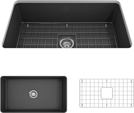 Bocchi 1362 Drop-In Chiuvetă Porțelan L81xW48cm Negru mat