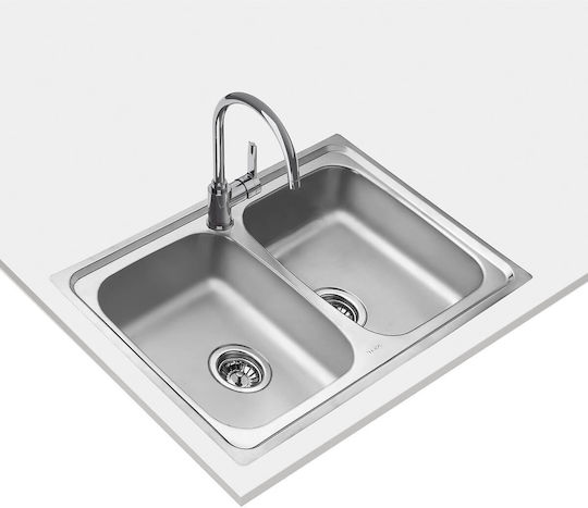 Teka Starbright 80 E-XN 2B 115050003 Drop-In Sink Inox Satin W79xD50cm Silver