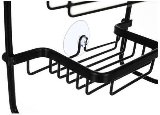 Malatec 000 An der Wand montiert Badezimmerregal Metallisch mit 3 Regalböden 28.5x14x63cm Schwarz