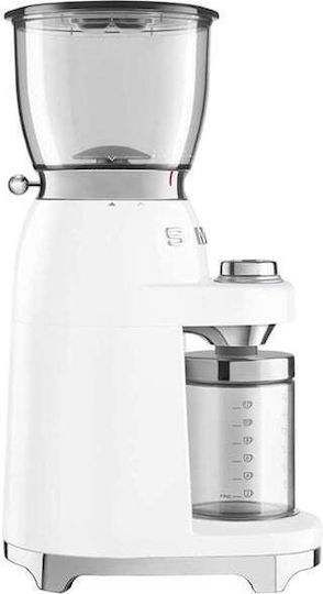 Smeg Electric Coffee Grinder 150W for 350gr Beans and 30 Grind Levels White