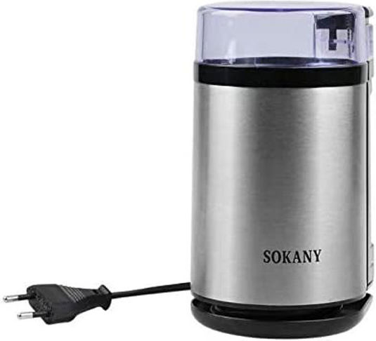 Sokany SM-3001S Elektrischer Kaffeemühle 180W mit einer Kapazität von 75gr Silber