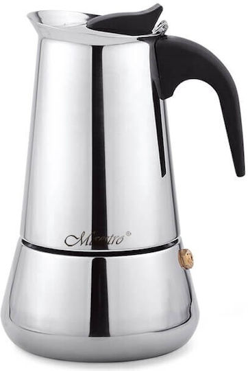 Maestro Stovetop Espresso Pot for 4Cups Inox Silver