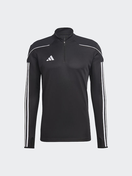 Adidas Herren Sportliches Langarmshirt Ausschnitt mit Reißverschluss Schwarz