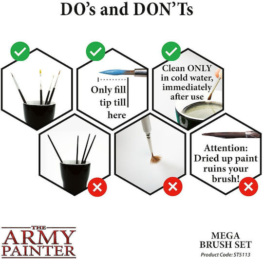 The Army Painter Mega Set Πινέλο Μοντελισμού 12τμχ