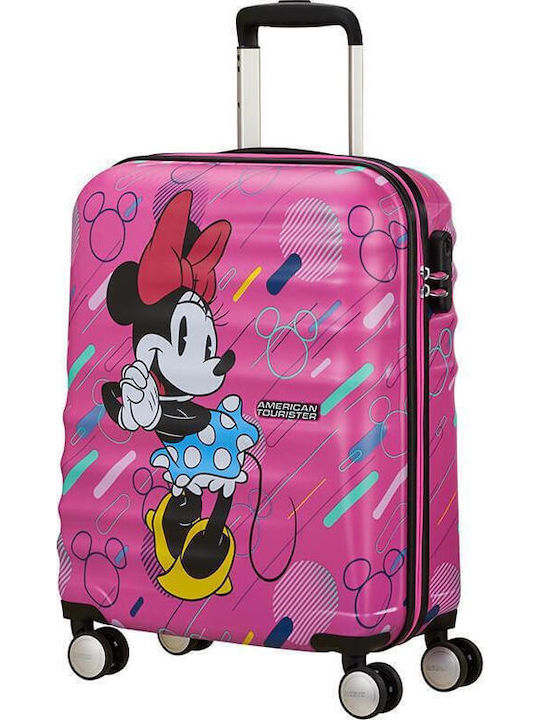 American Tourister Minnie Future Kids Cabin Hard Pink Suitcase With 4 Wheels Height 55cm