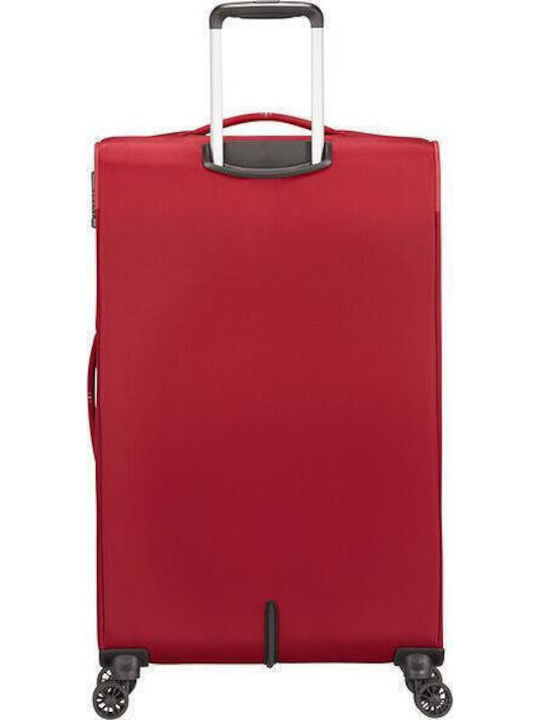 American Tourister Crosstrack Große Stoffkoffer Rote mit 4 Rädern Höhe 79cm