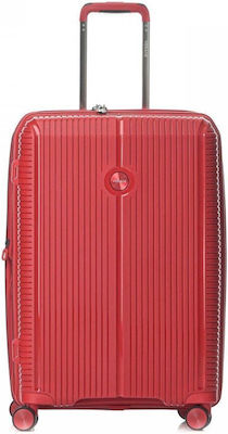 Verage Rome Medium Travel Suitcase Hard Red with 4 Wheels Height 67cm