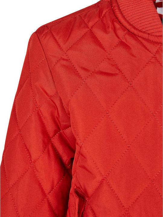 Diamond Quilt Nylon Kinderjacken & Winterjacken Kurze Rote