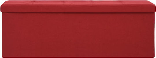 Taburet Cu Spațiu De Depozitare Tapițat Cu Țesătură Burgundă 110x38x38cm