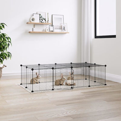 vidaXL Rodent Cage Rodent Cage with 20 Panels & Black Door 3114058