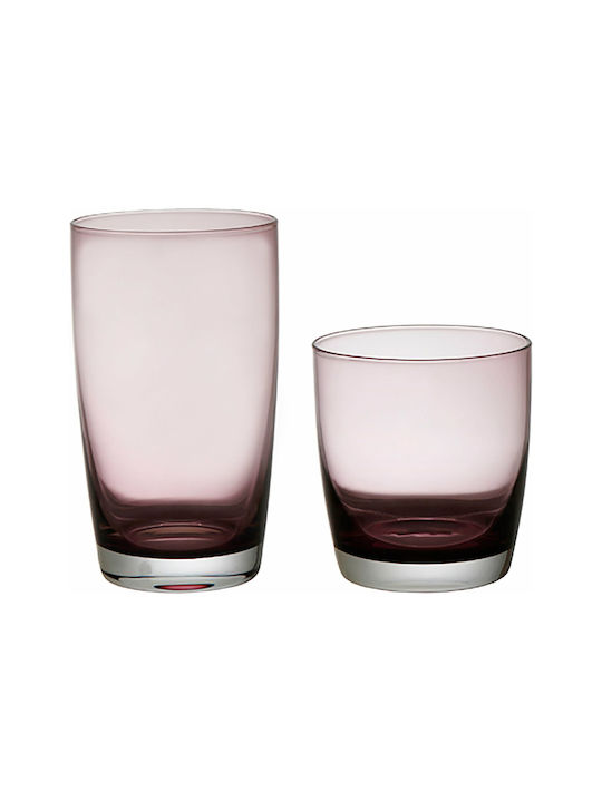 Cryspo Trio Irid Set of Glasses Water made of Glass in Purple Color 540ml 6pcs