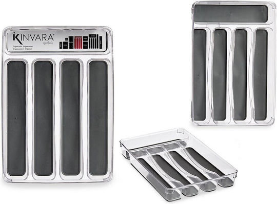 BigBuy Tăvi Pentru Tacâmuri De Sertar Din Plastic 23.3x32.7x4.5cm Gri BigBuy Tăvi Pentru Tacâmuri De Sertar Din Plastic 23.3x32.7x4.5cm Gri